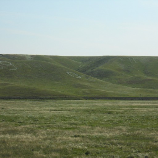 View of hills with a number of years inscribed: 89, 99. 02, 91 and 90. 