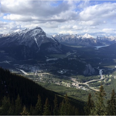 You can see the town of Banff in the distance. 